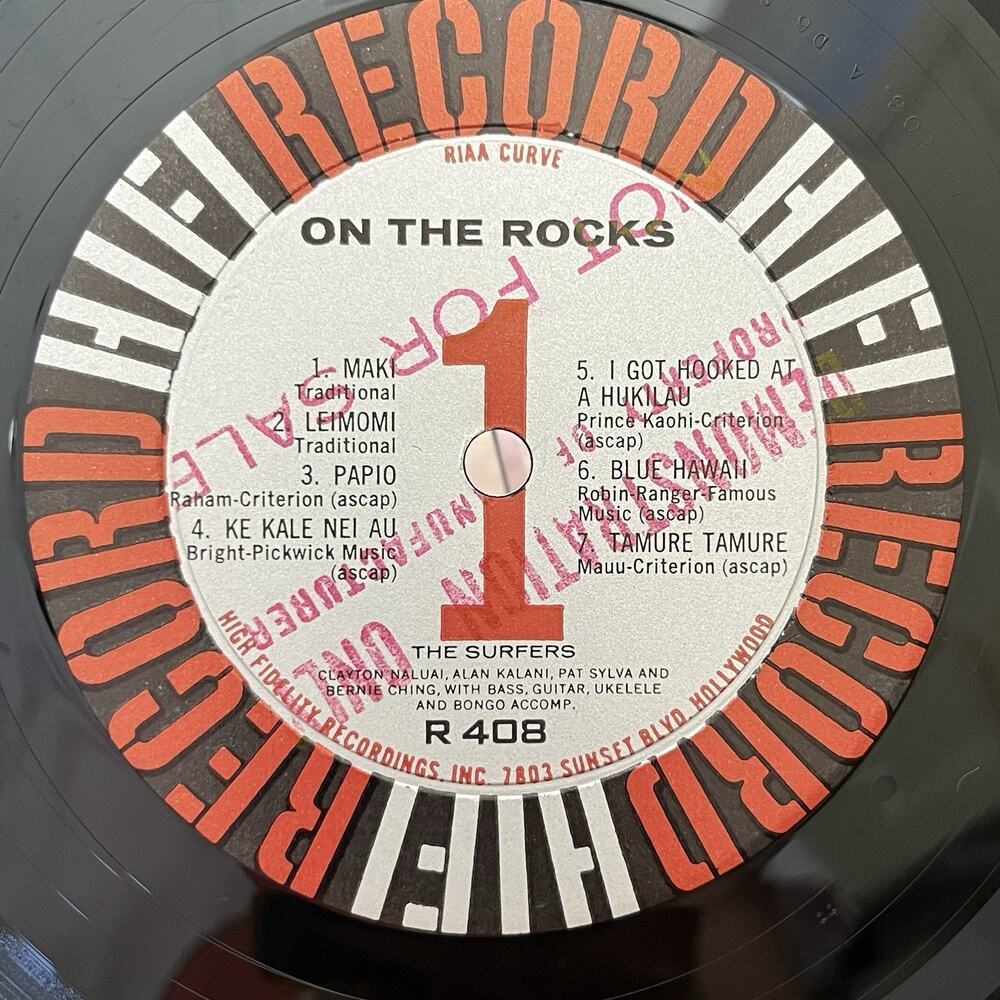 The Surfers On The Rocks Vinyl LP 1959 HIFI Record R 408 Promo - Picture 3 of 8